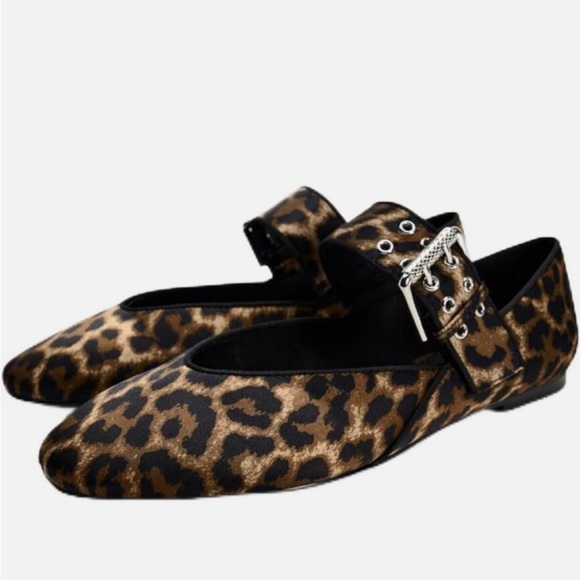 Women Shoes Animal Leopard Print Ballet Flats Round Toe Slip On6/8/8.5/9/9.5 NEW - Picture 1 of 6